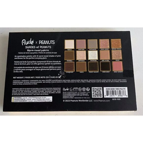 Rude x Shades of Peanuts Eyeshadow Palette Warm-Toned Snoopy And The Gang NEW - Picture 3 of 11